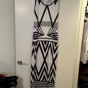 Black and white maxi dress